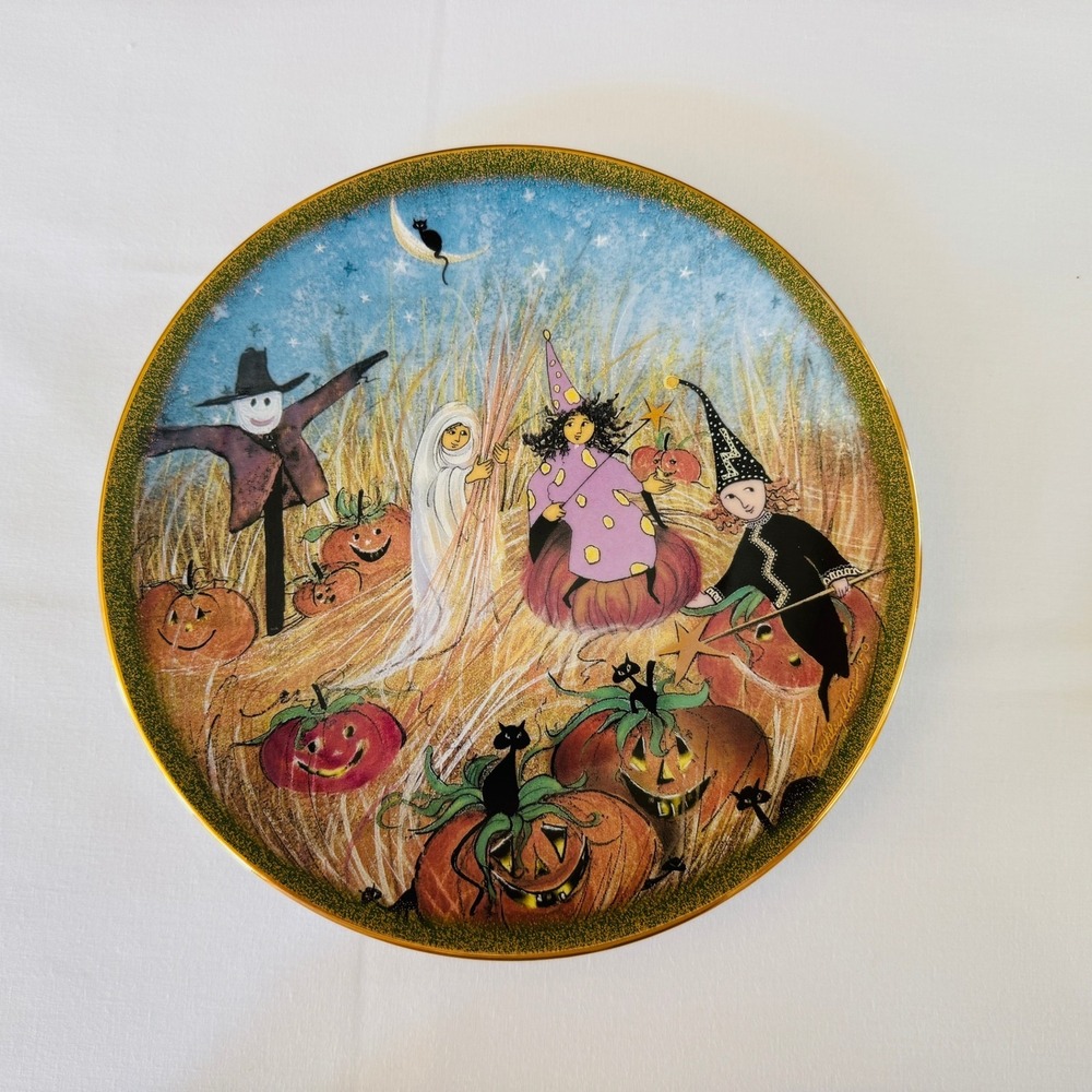 THE PUMPKIN PATCH Plate P. Buckley Moss 1st Art Festival #143 of 5000 Halloween